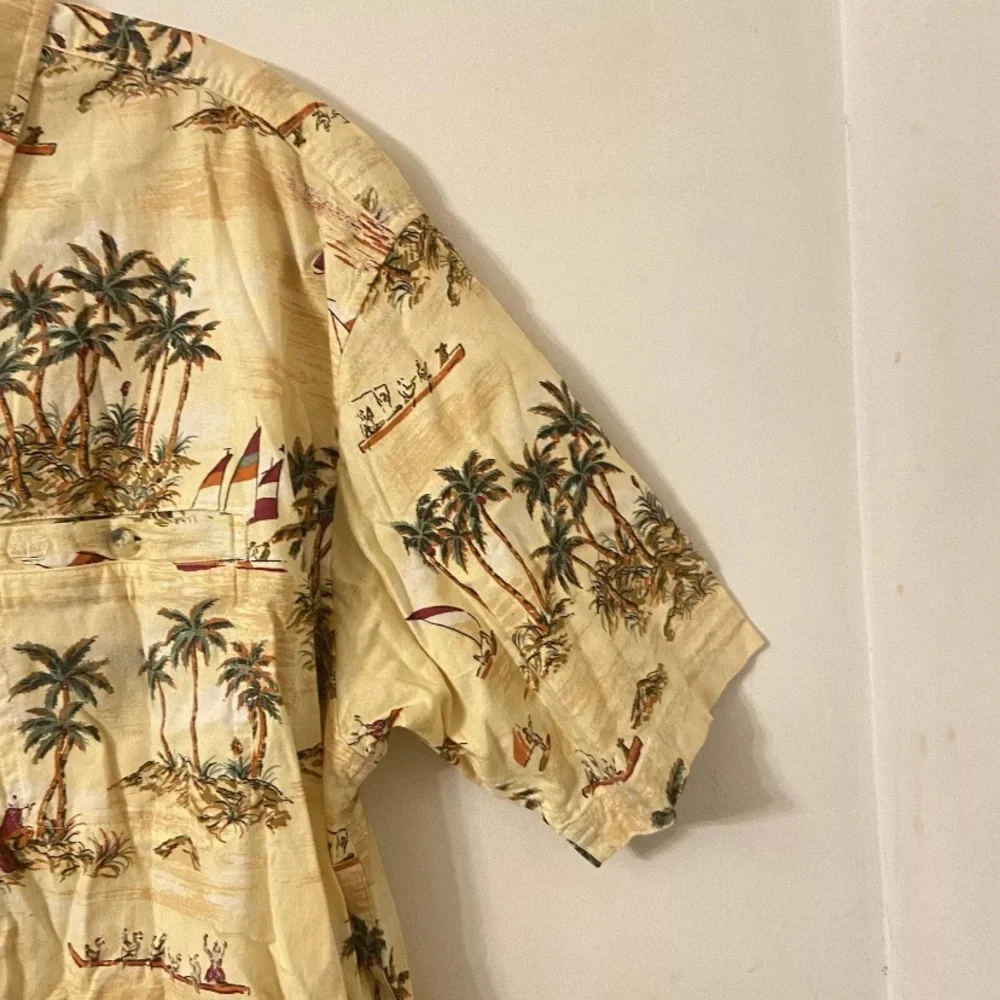 Timberland Logo Men Performance Hawaiian Button Down Short Sleeves Collar Shirt - Picture 5 of 11